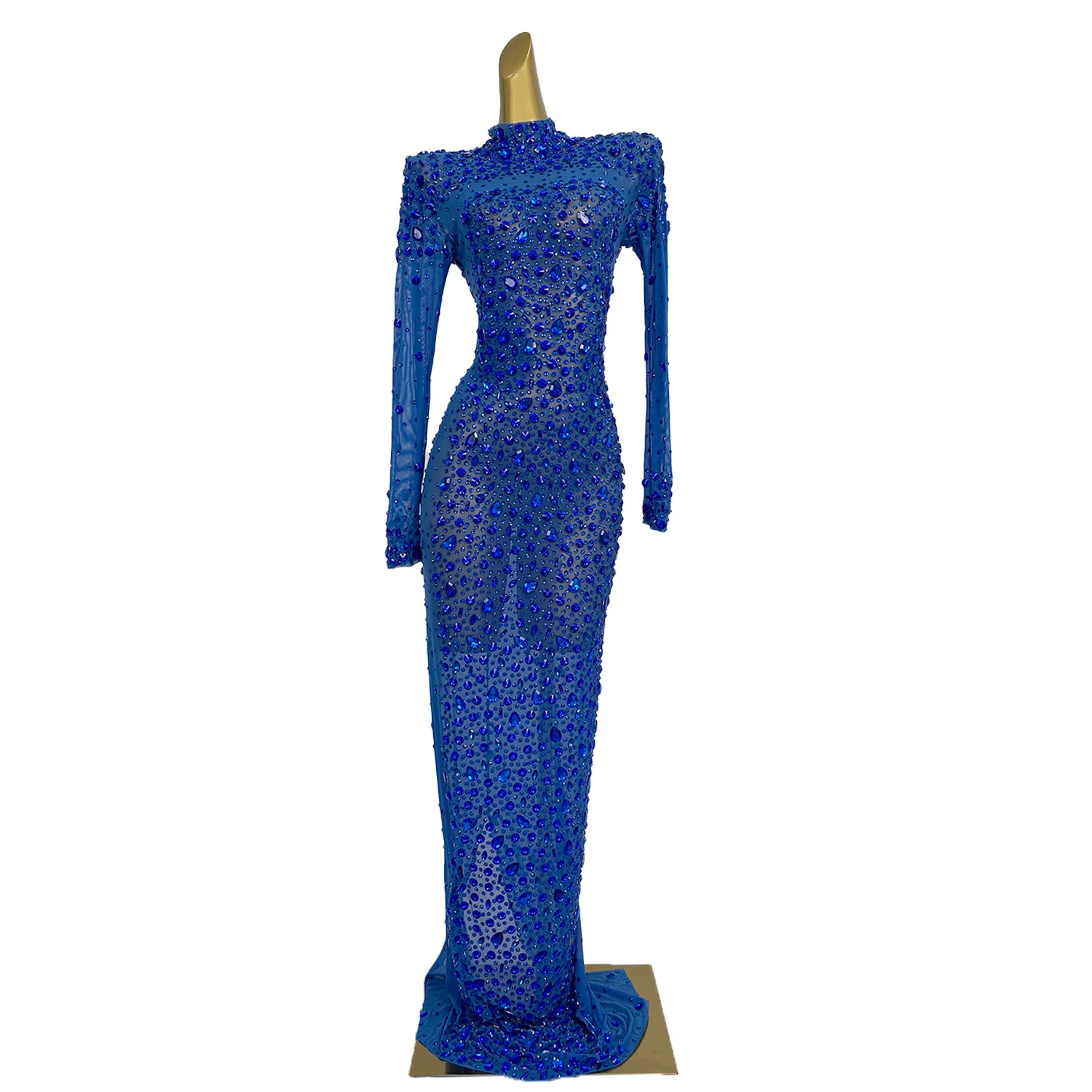 Women Luxury Full Crystal Diamond Sheer Mesh Elastic Long Dress Elegant Sexy Evening Gown Prom Celebrate Show Stage Show Costume
Women Luxury Full Crystal Diamond Sheer Mesh Elastic Long Dress Elegant Sexy Evening Gown Prom Celebrate Show Stage Show Costume