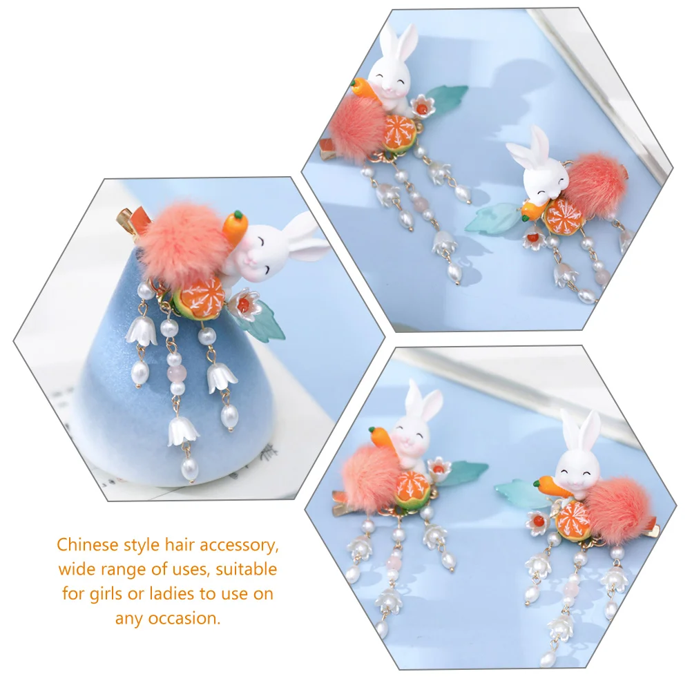 2Pcs Bunny Hair Clips Chinese Style Tassel Hairpin Animal Barrettes for Women Wedding Hair Clip
2Pcs Bunny Hair Clips Chinese Style Tassel Hairpin Animal Barrettes for Women Wedding Hair Clip