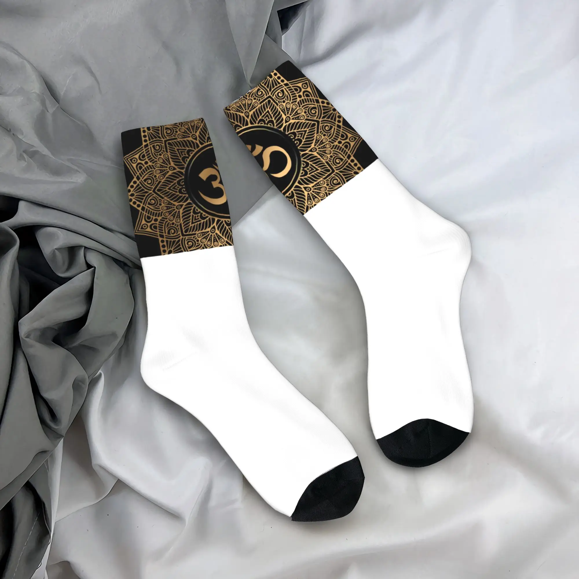 Custom Fashion Print Golden Om Mandala Socks for Women Men Stretchy Summer Autumn Winter Henna Aum Crew Socks
Custom Fashion Print Golden Om Mandala Socks for Women Men Stretchy Summer Autumn Winter Henna Aum Crew Socks