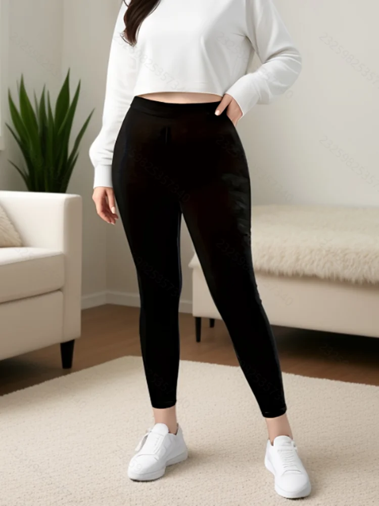 Женские однотонные повседневные узкие леггинсы размера плюс 1XL-5XL, женские модные эластичные леггинсы с высокой талией, женская одежда больших размеров
Женские однотонные повседневные узкие леггинсы размера плюс 1XL-5XL, женские модные эластичные леггинсы с высокой талией, женская одежда больших размеров