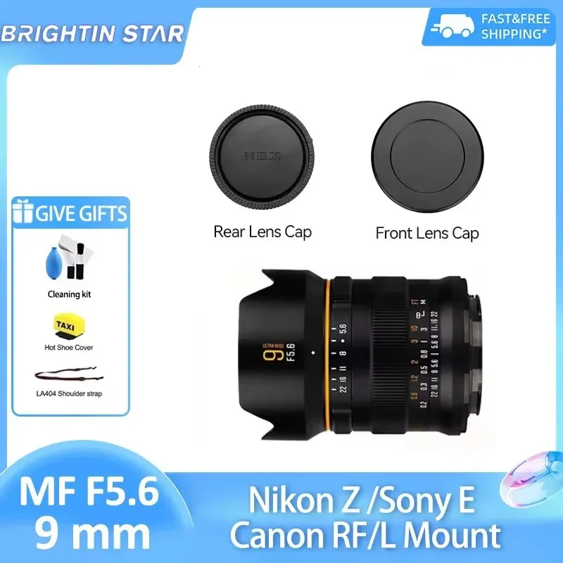 Ультраширокоугольный беззеркальный объектив Brightin Star 9mm F5.6 для полнокадровых камер SONY E A6400 A7III, Nikon Z, Canon RF R5 с байонетом L
Ультраширокоугольный беззеркальный объектив Brightin Star 9mm F5.6 для полнокадровых камер SONY E A6400 A7III, Nikon Z, Canon RF R5 с байонетом L