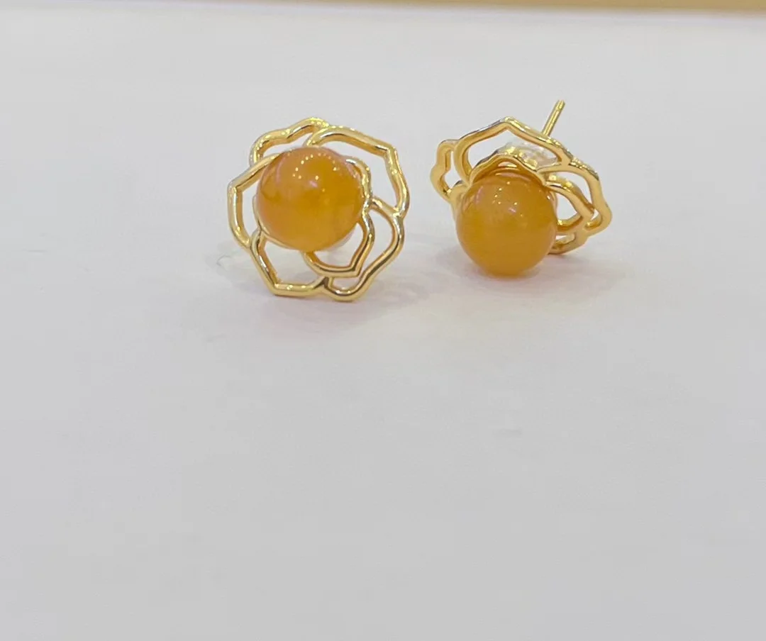 Certificate 925 Silver Baltic Honey Amber Floral Ear Stud Real Yellow Amber Gold Daily Wear Earring For Women Gifts Fine Jewelry
Certificate 925 Silver Baltic Honey Amber Floral Ear Stud Real Yellow Amber Gold Daily Wear Earring For Women Gifts Fine Jewelry