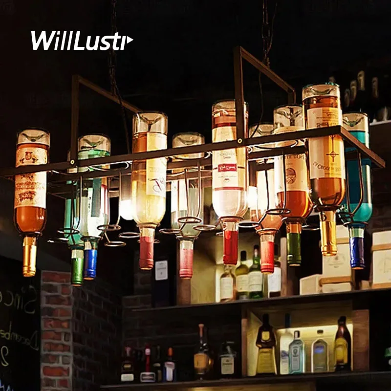 Glass Pendant Lamp Retro Wine Bottle Suspension Light Hotel Bar Loft Cafe Bistro Iron Hanging Ceiling Chandelier
Glass Pendant Lamp Retro Wine Bottle Suspension Light Hotel Bar Loft Cafe Bistro Iron Hanging Ceiling Chandelier