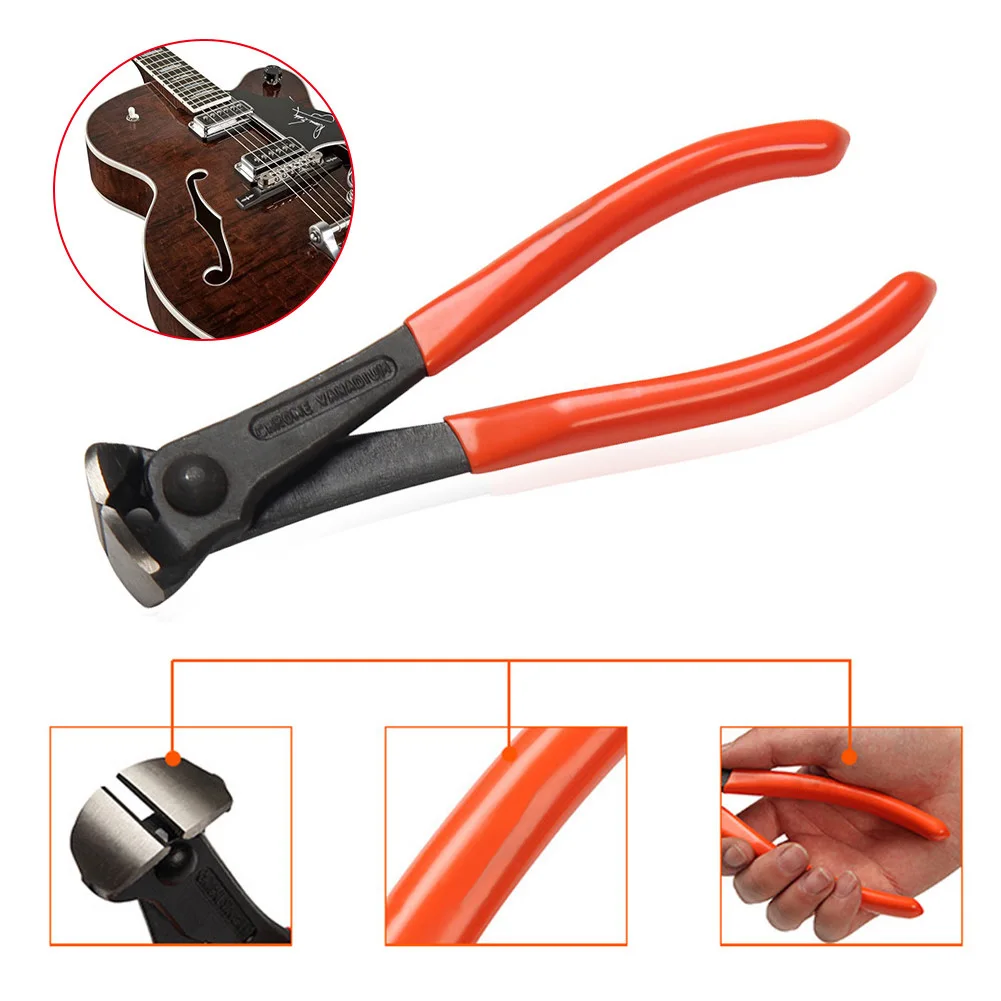 Guitar Fret Wire Cutter 7" Stainless Steel Nipper Puller Plier Fret String Cutter with Anti-Skid Handle Luthier Repair Tool