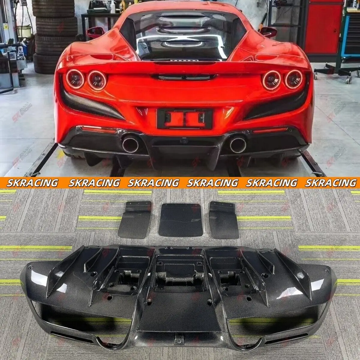 Carbon/Forged Carbon Glossy Black Rear Bumper Diffuser Lip Fits For Ferrari F8
Carbon/Forged Carbon Glossy Black Rear Bumper Diffuser Lip Fits For Ferrari F8
