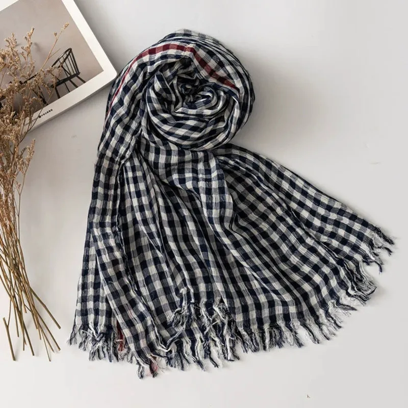 Men Plaid Cotton Scarf Female & Male Shawl Wrap Vintage Checkerboard Long Scarfs with Tassels 90*180cm
Men Plaid Cotton Scarf Female & Male Shawl Wrap Vintage Checkerboard Long Scarfs with Tassels 90*180cm