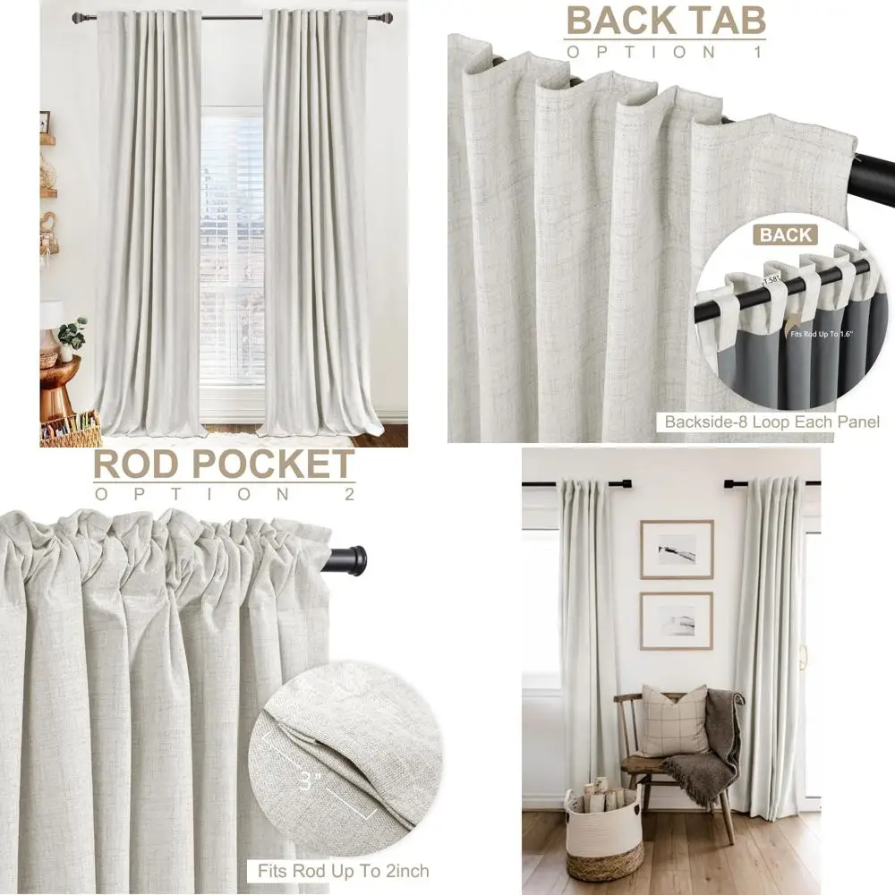 Blackout Curtains for Bedrooms and Living Rooms: 84 Linen Thermal Insulated Drapes with Back Tab and Rod Pocket
Blackout Curtains for Bedrooms and Living Rooms: 84 Linen Thermal Insulated Drapes with Back Tab and Rod Pocket