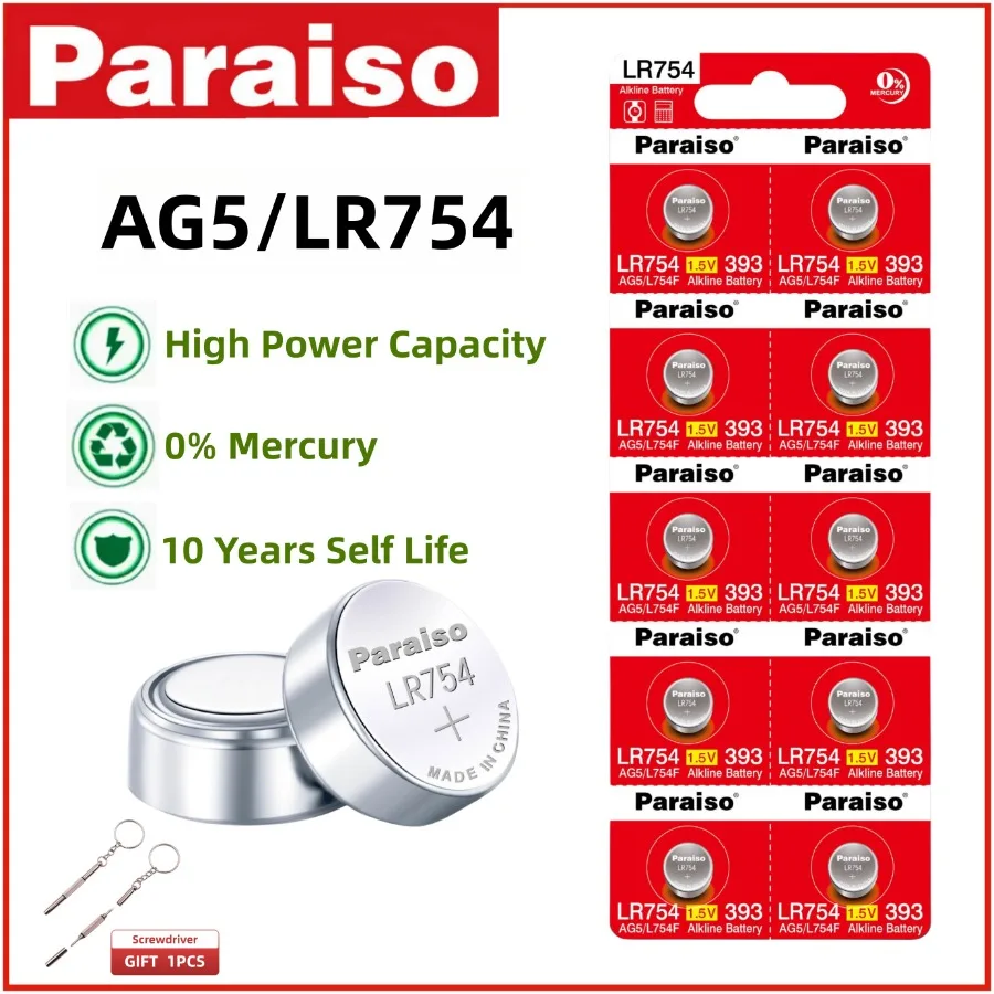 10-50pcs AG5 LR754 Button Cell Battery 1.5V Button Coin Batteries PAR Battery for Watch Toys Remote
10-50pcs AG5 LR754 Button Cell Battery 1.5V Button Coin Batteries PAR Battery for Watch Toys Remote