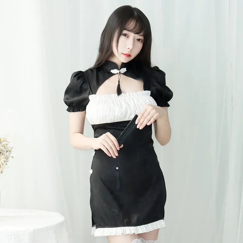 Women Lingerie Exotic Sets Home Sleeping Nightwear Dress Cheongsam Chi-pao Maid Cosplay Role Play Uniform
Women Lingerie Exotic Sets Home Sleeping Nightwear Dress Cheongsam Chi-pao Maid Cosplay Role Play Uniform
