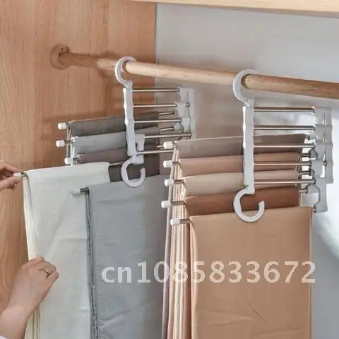 Clothes Rack Multi-functional 5 in 1 Trouser Storage Rack Adjustable Pants Storage Shelf Closet Organizer Stainless Steel Hanger
Clothes Rack Multi-functional 5 in 1 Trouser Storage Rack Adjustable Pants Storage Shelf Closet Organizer Stainless Steel Hanger