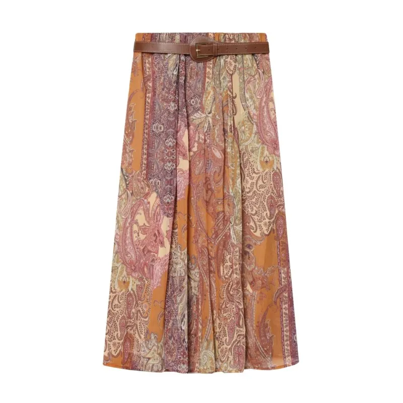 Women's Printed Midi Skirt with Belt New 2026 Spring Summer Casual Elastic Waist A-Line Elegant Lady Skirts Female Chic Skirts
Women's Printed Midi Skirt with Belt New 2026 Spring Summer Casual Elastic Waist A-Line Elegant Lady Skirts Female Chic Skirts