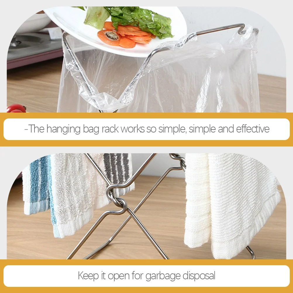 2Pcs Stainless Steel Garbage Bag Holders Hanging Kitchen Trash Rack Wall Mount Storage Organizer Grocery Bag Rack
2Pcs Stainless Steel Garbage Bag Holders Hanging Kitchen Trash Rack Wall Mount Storage Organizer Grocery Bag Rack