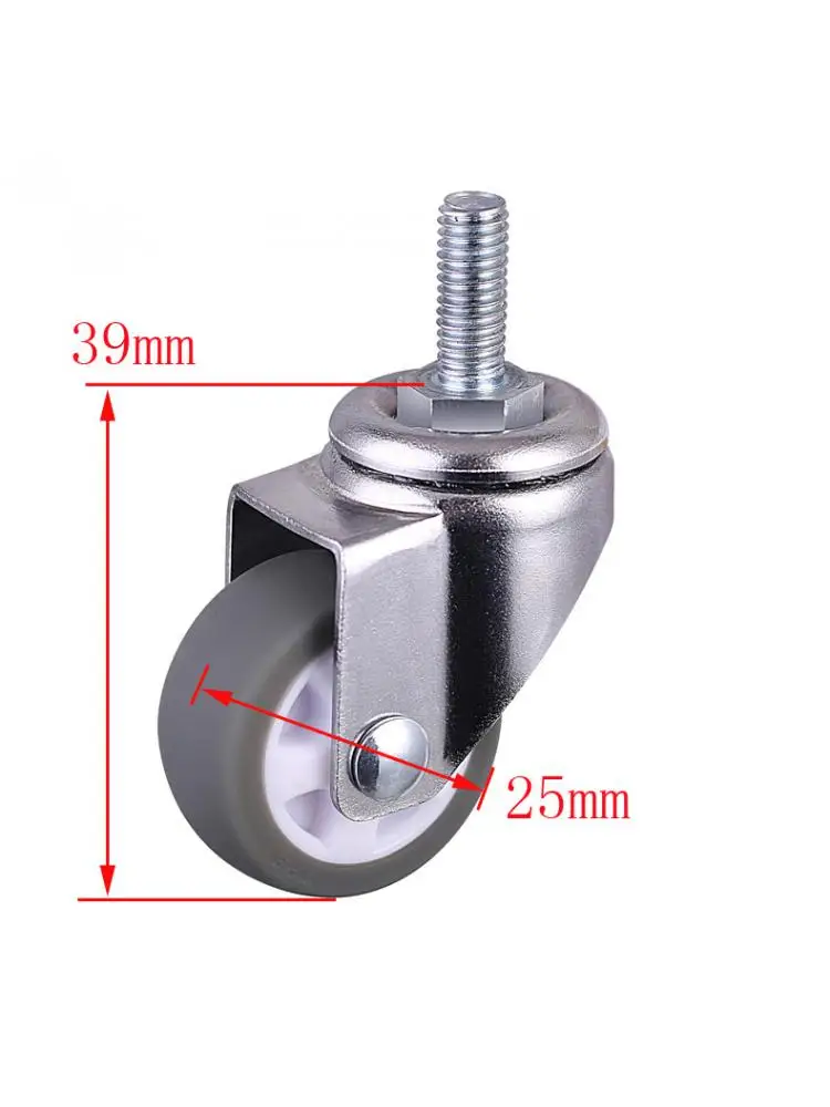 4 Pcs/Lot Casters 1 Inch Gray Tpe Screw Caster, M6 Silent Wheel, Diameter25mm Household Universal Wheel
4 Pcs/Lot Casters 1 Inch Gray Tpe Screw Caster, M6 Silent Wheel, Diameter25mm Household Universal Wheel
