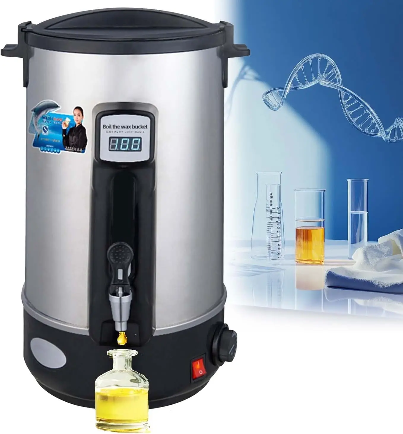 1500W Electric Wax Melting Pot, Large Stainless Steel Candle Wax Melter 8–35L with Digital Thermostat and Wax Pouring Nozzle, fo
1500W Electric Wax Melting Pot, Large Stainless Steel Candle Wax Melter 8–35L with Digital Thermostat and Wax Pouring Nozzle, fo