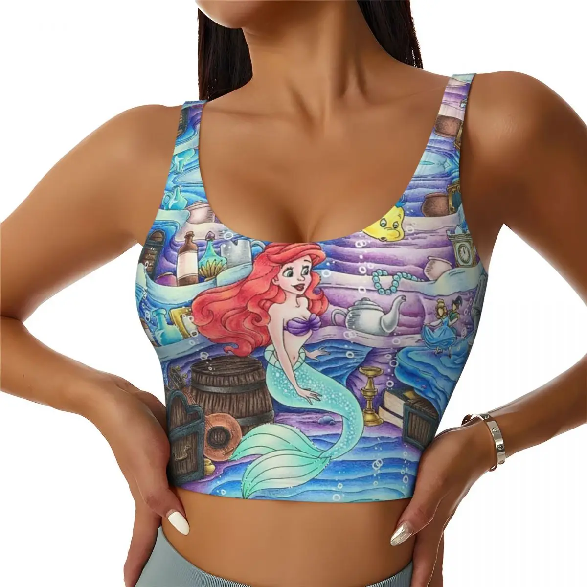 Custom Cartoon Mermaid Princess Workout Crop Tank Tops for Women Yoga Sports Bras
Custom Cartoon Mermaid Princess Workout Crop Tank Tops for Women Yoga Sports Bras