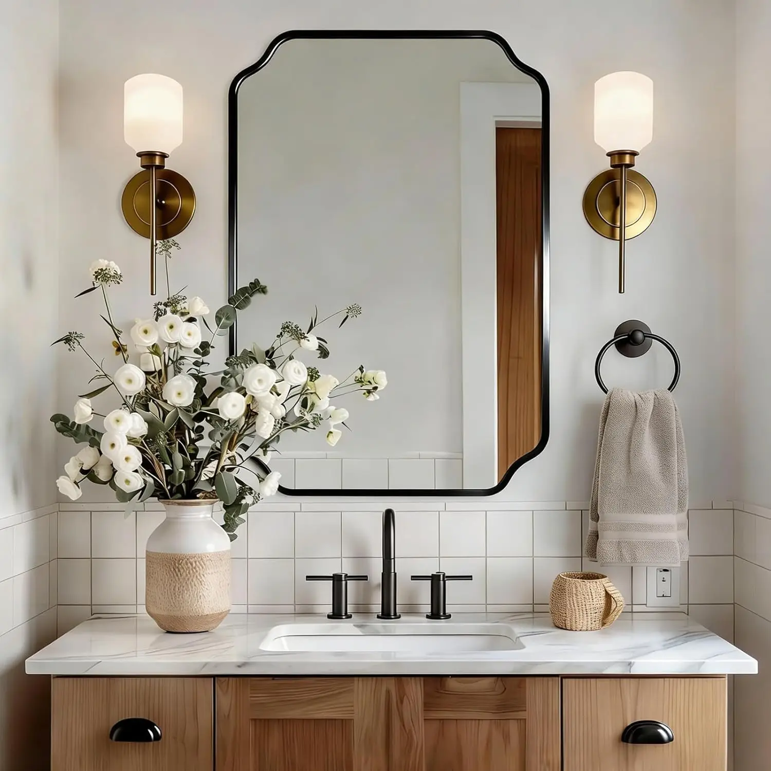 Black Scalloped Edge Vanity Mirror 36x24 Inches Hangs Vertically Horizontally Decorative Wall Mirror For Bathroom Bedroom Entryw
Black Scalloped Edge Vanity Mirror 36x24 Inches Hangs Vertically Horizontally Decorative Wall Mirror For Bathroom Bedroom Entryw