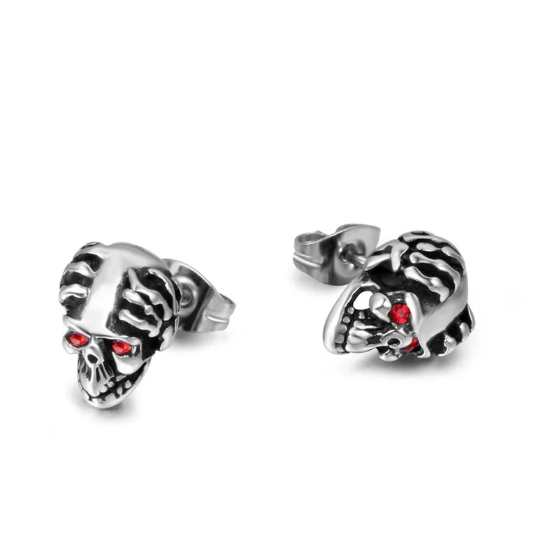 Accessories, Titanium Steel Red Eye Skull Earrings, Stainless Steel Earrings, Men's Ghost Head Exquisite CF106
Accessories, Titanium Steel Red Eye Skull Earrings, Stainless Steel Earrings, Men's Ghost Head Exquisite CF106