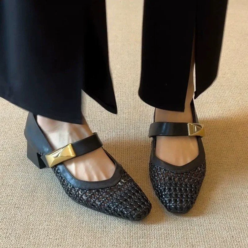 Women's braided microfiber patchwork slip-on pumps hollow-out breathable summer sandals shoes
Women's braided microfiber patchwork slip-on pumps hollow-out breathable summer sandals shoes