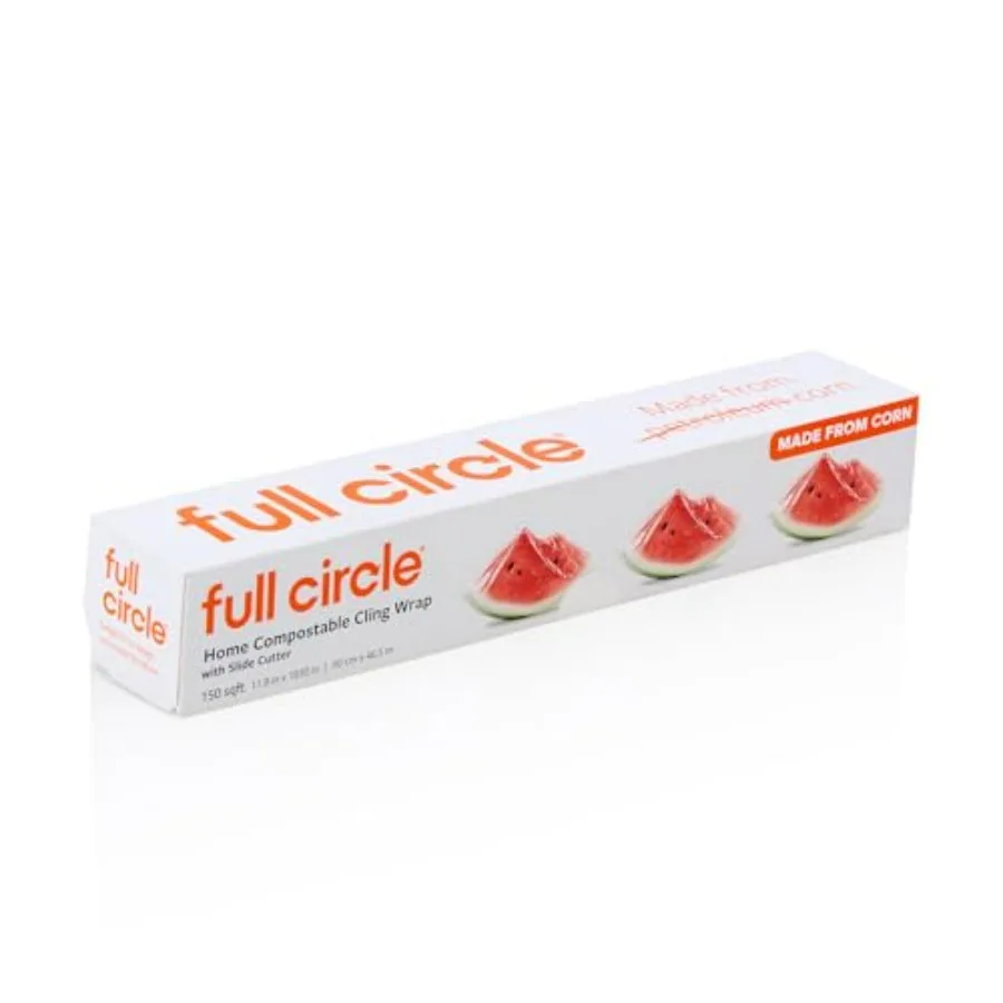 Full Circle Compostable Cling Wrap 150Sq Ft Roll Seals and Saves Food Plant-Based and Plastic-Free, No Microplastics Dispenser
Full Circle Compostable Cling Wrap 150Sq Ft Roll Seals and Saves Food Plant-Based and Plastic-Free, No Microplastics Dispenser