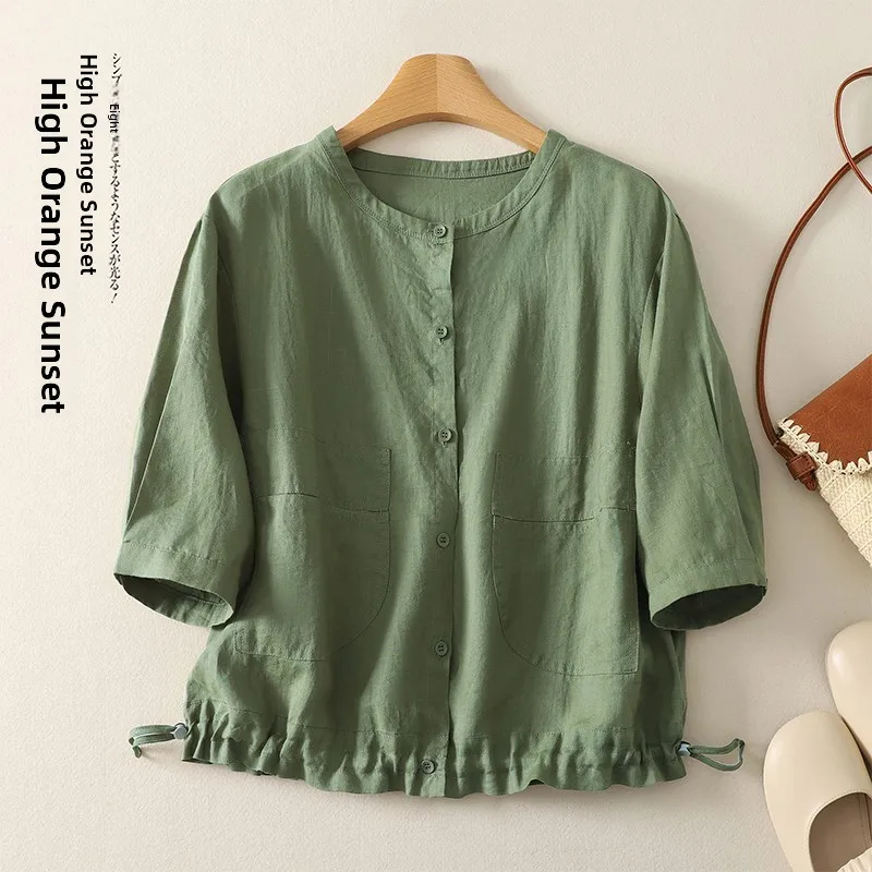 High-End Summer New Large Size Artistic Casual Thin Cotton Linen Small Open Cardigan Women's Jacket Loose Fit Regular Length
High-End Summer New Large Size Artistic Casual Thin Cotton Linen Small Open Cardigan Women's Jacket Loose Fit Regular Length