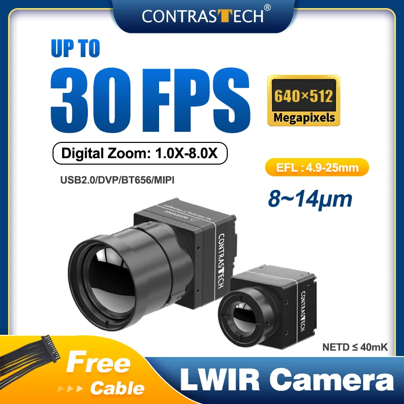 Digital Zoom 1.0X-8.0X 640 x 512 30kHz NETD ≤ 40mK flir Thermal Camera for UAV Animal Observation
Digital Zoom 1.0X-8.0X 640 x 512 30kHz NETD ≤ 40mK flir Thermal Camera for UAV Animal Observation