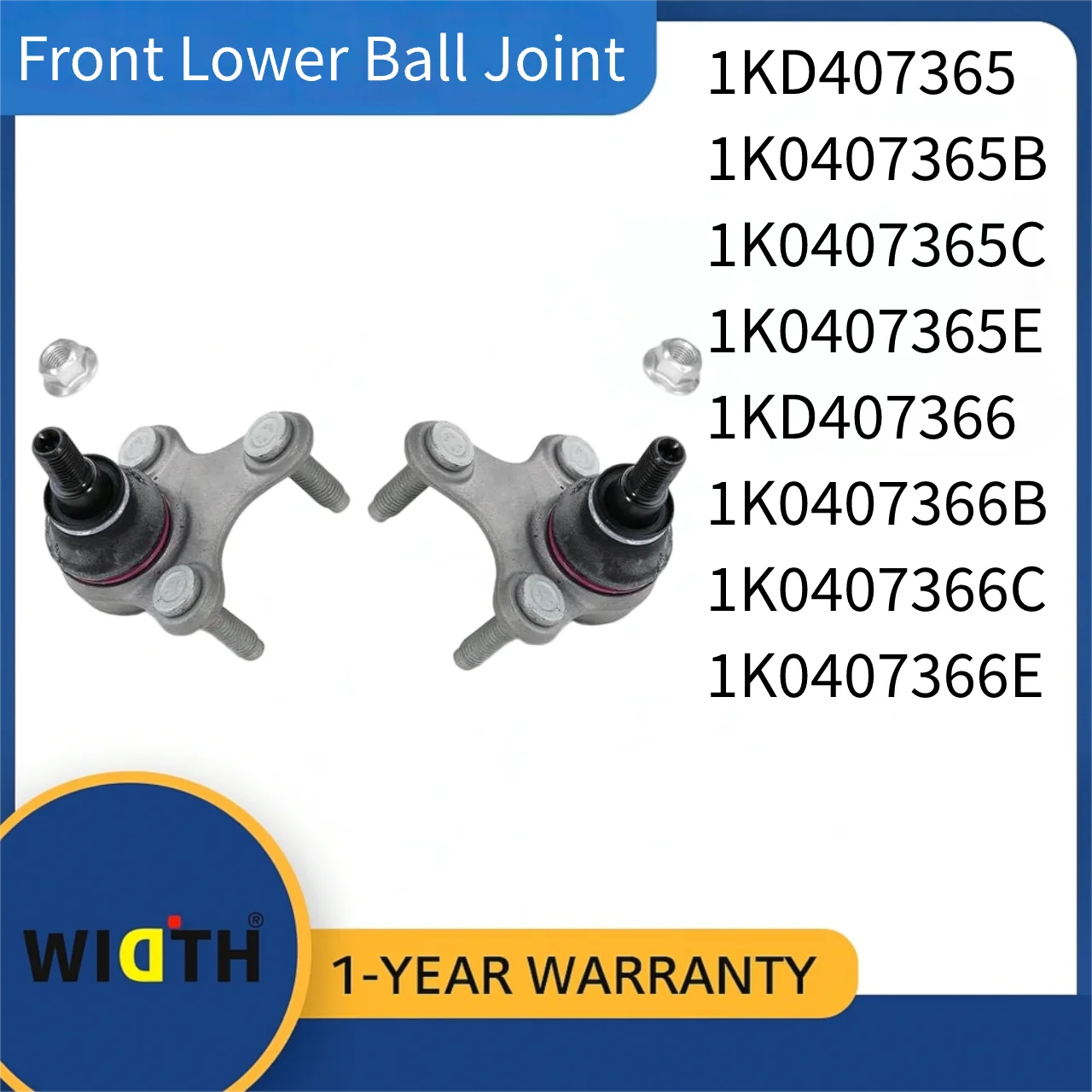1KD407365 1KD407366 Front Lower Ball Joint for VW Golf Mk5 Mk6 2004-2014 Audi A3 8P Skoda Octavia 2004-2013 | OE Replacement
1KD407365 1KD407366 Front Lower Ball Joint for VW Golf Mk5 Mk6 2004-2014 Audi A3 8P Skoda Octavia 2004-2013 | OE Replacement