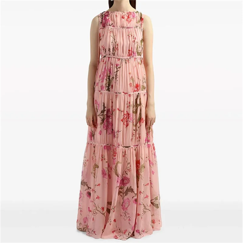 Elegant A-Line O-Neck Sleeveless Floor-Length Evening Dress For Woman Layered Floral Printing Prom Formal Party Gowns 2024
Elegant A-Line O-Neck Sleeveless Floor-Length Evening Dress For Woman Layered Floral Printing Prom Formal Party Gowns 2024
