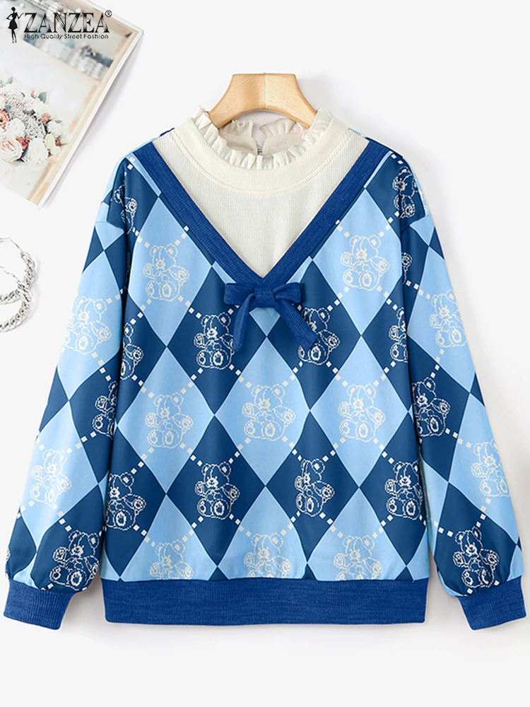 ZANZEA Women Pullovers Spring Long Sleeve Sweatshirts Holiday Ruffles Bow Tops Hoodies Vintage Streetwear Cute Printed Blusas
ZANZEA Women Pullovers Spring Long Sleeve Sweatshirts Holiday Ruffles Bow Tops Hoodies Vintage Streetwear Cute Printed Blusas