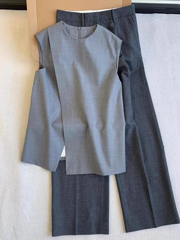 Elegant Grey Korean Style Suit Vest And Pants Set for Women Fashionable And Professional Spring Summer New Arrival
Elegant Grey Korean Style Suit Vest And Pants Set for Women Fashionable And Professional Spring Summer New Arrival