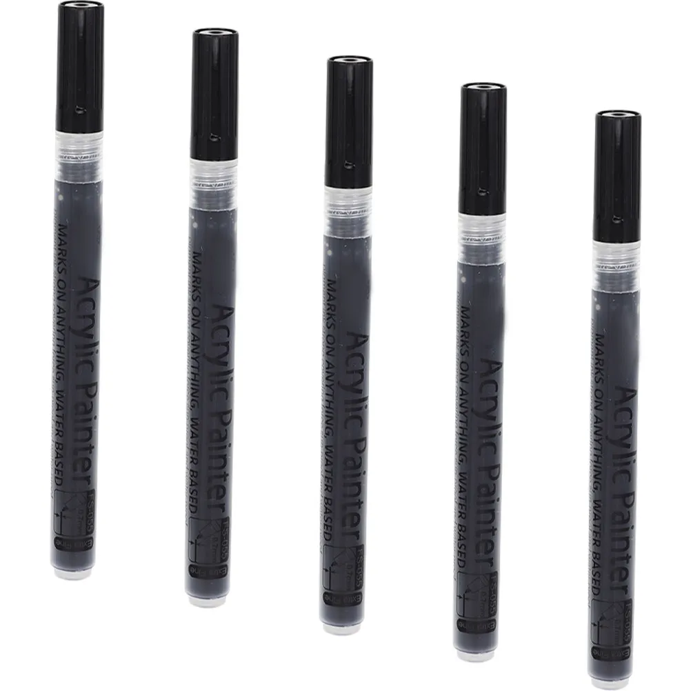 5Pcs Acrylic Paint Pens Black Fine Point 0.7mm Ergonomic Design Smooth Flow for Canvas Wood Art Crafting Drawing Noting Coloring
5Pcs Acrylic Paint Pens Black Fine Point 0.7mm Ergonomic Design Smooth Flow for Canvas Wood Art Crafting Drawing Noting Coloring
