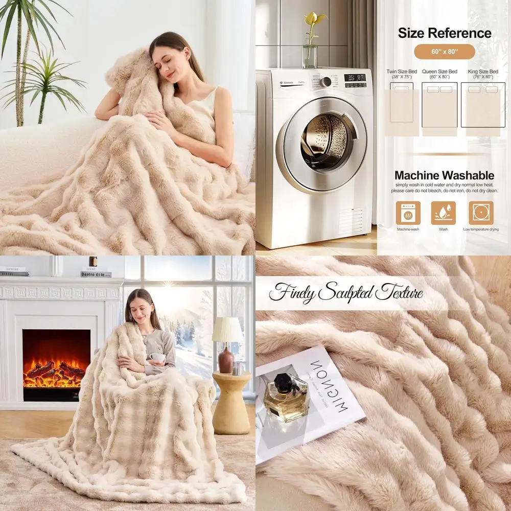 Elegant Brown Faux Rabbit Fur Blanket, 60x80 Plush Cozy Throw for Bed, Sofa, or Couch
Elegant Brown Faux Rabbit Fur Blanket, 60x80 Plush Cozy Throw for Bed, Sofa, or Couch
