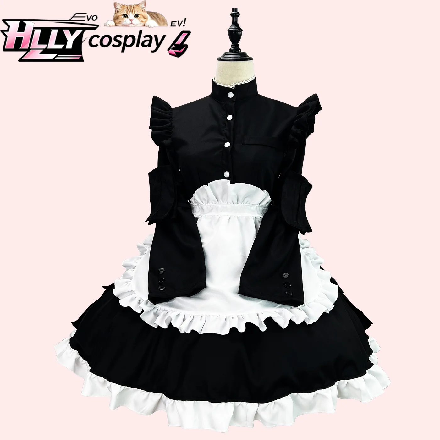 Women's Cool Black White Workwear Maid Cosplay Costume Gothic Lolita Style Dress Tiered Ruffled Apron Layered Skirt Halloween
Women's Cool Black White Workwear Maid Cosplay Costume Gothic Lolita Style Dress Tiered Ruffled Apron Layered Skirt Halloween