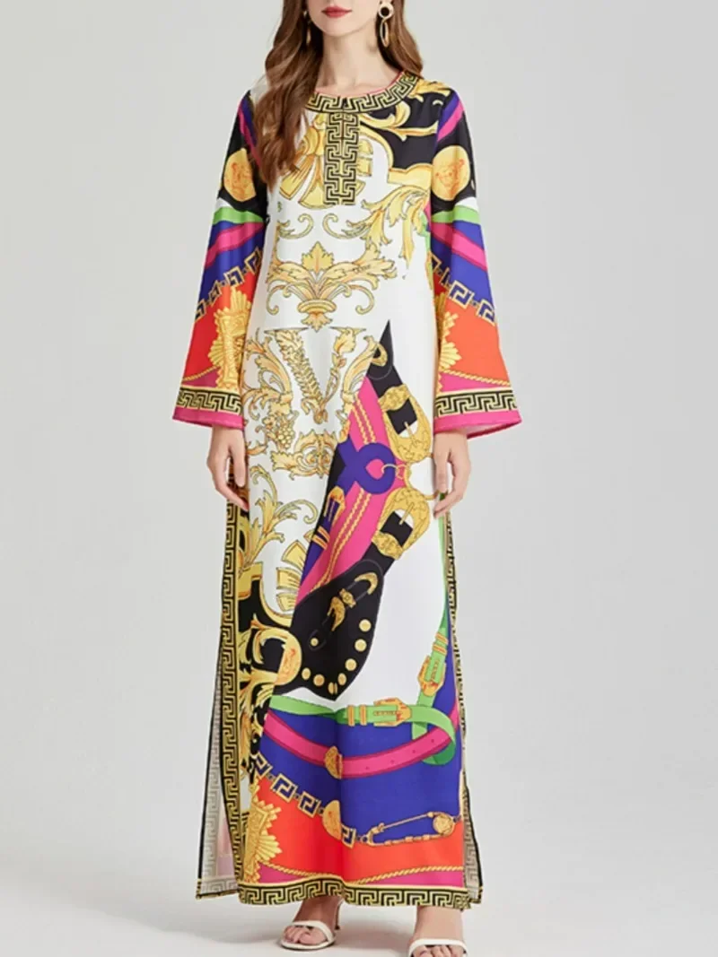 Y2k New Summer Bohemian Holiday Loose Dress Women Long Sleeve Chic Robe FemmebO-Neck Flower Print Side Split Vestidos De Mujer
Y2k New Summer Bohemian Holiday Loose Dress Women Long Sleeve Chic Robe FemmebO-Neck Flower Print Side Split Vestidos De Mujer