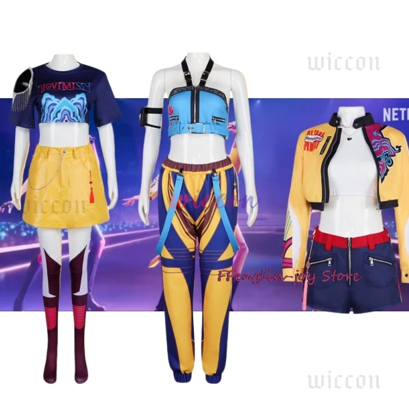 KPOP Huntrix Rumi Mira Zoey Cosplay Costume New Uniform Top Skirt Demon Hunters Superstar Girl Women Set Halloween Carnival
KPOP Huntrix Rumi Mira Zoey Cosplay Costume New Uniform Top Skirt Demon Hunters Superstar Girl Women Set Halloween Carnival