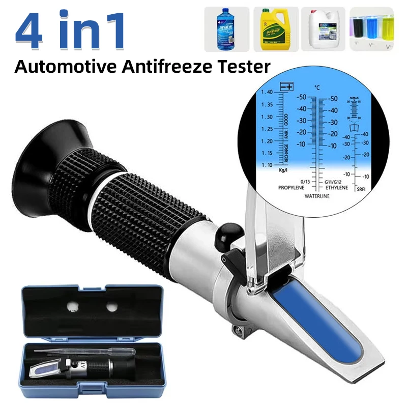 4 in 1 Automotive Antifreeze Refractometer Car Urea Fluid Tester Battery Freezing ATC Detector Handheld Electrolyte Hydrometer
4 in 1 Automotive Antifreeze Refractometer Car Urea Fluid Tester Battery Freezing ATC Detector Handheld Electrolyte Hydrometer