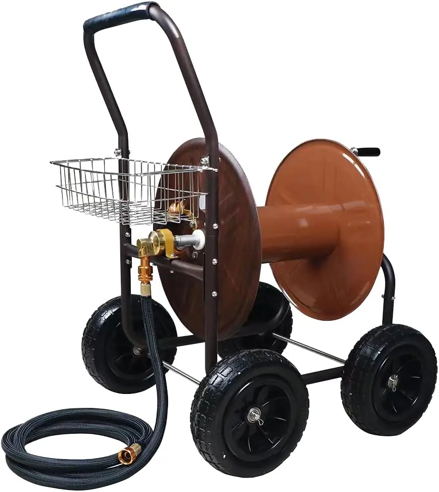 Garden Hose Reel Cart with 4 Wheels 5/8Inch x 300ft Frame Material Stainless Steel Classic Water hose reel mobile carts Watering
Garden Hose Reel Cart with 4 Wheels 5/8Inch x 300ft Frame Material Stainless Steel Classic Water hose reel mobile carts Watering