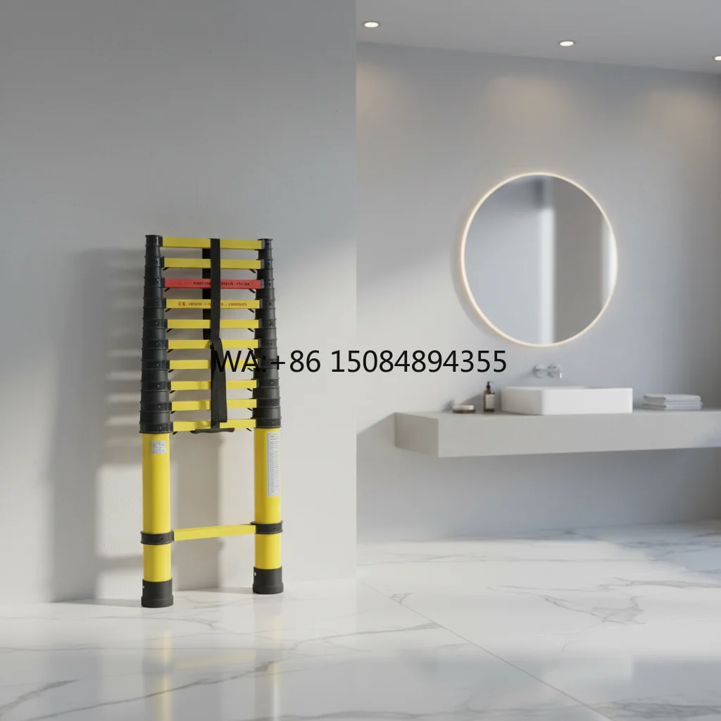 Yellow Fiberglass Insulated Telescopic Extension Ladder for Electrical Work Modern Design Load 250kg
Yellow Fiberglass Insulated Telescopic Extension Ladder for Electrical Work Modern Design Load 250kg