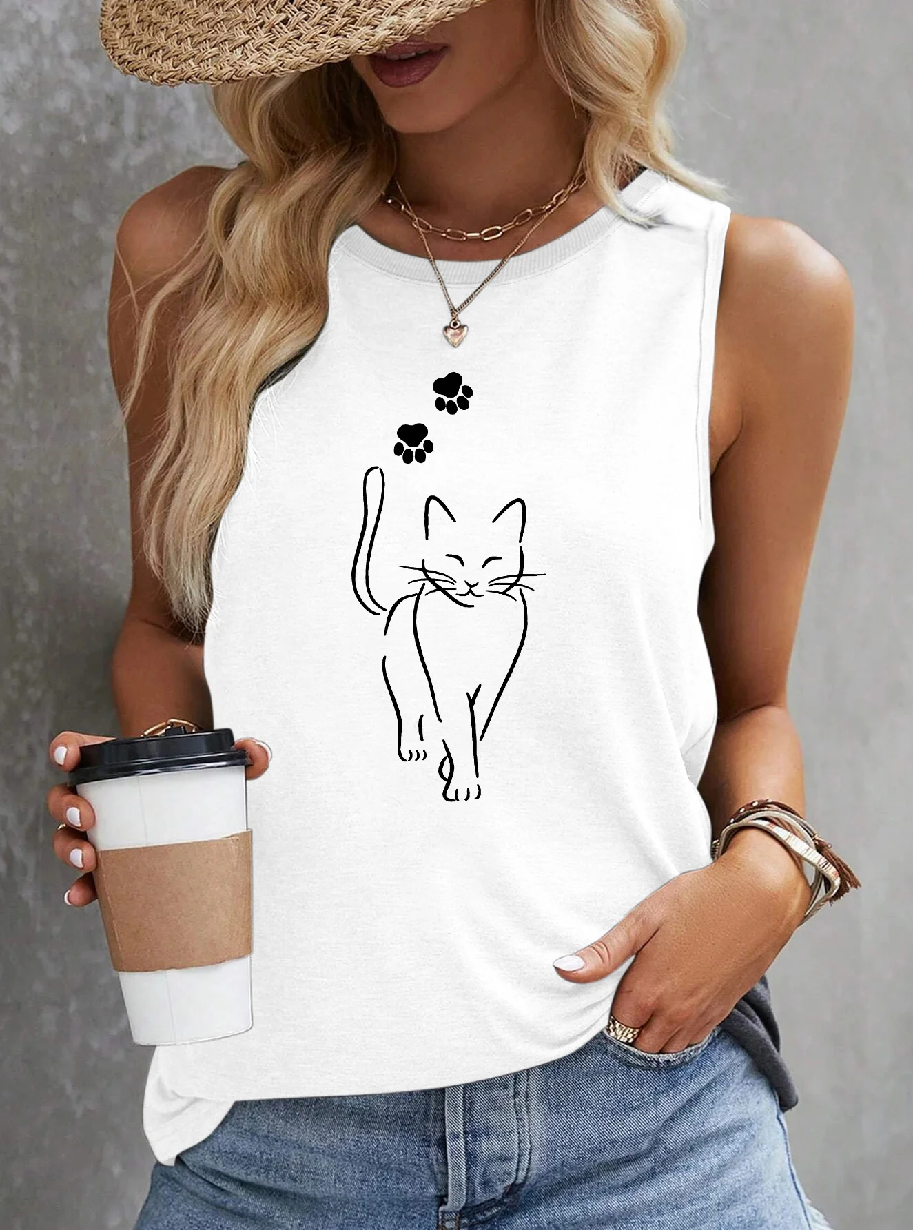 Women's Top 2025 Casual Loose Pulover Graphic Print Tank Top Sleeveless Casual Top For Summer & Spring Women's Clothing
Women's Top 2025 Casual Loose Pulover Graphic Print Tank Top Sleeveless Casual Top For Summer & Spring Women's Clothing