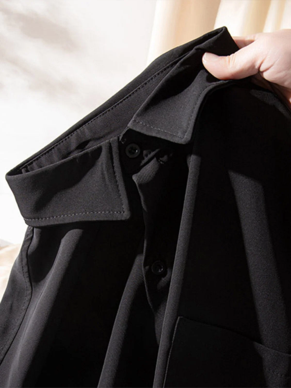 Мужская премиальная рубашка из ледяного шелка Pure Bla с воротником-стойкой, для ношения под костюм, формальная, элегантная, в корейском стиле
Мужская премиальная рубашка из ледяного шелка Pure Bla с воротником-стойкой, для ношения под костюм, формальная, элегантная, в корейском стиле