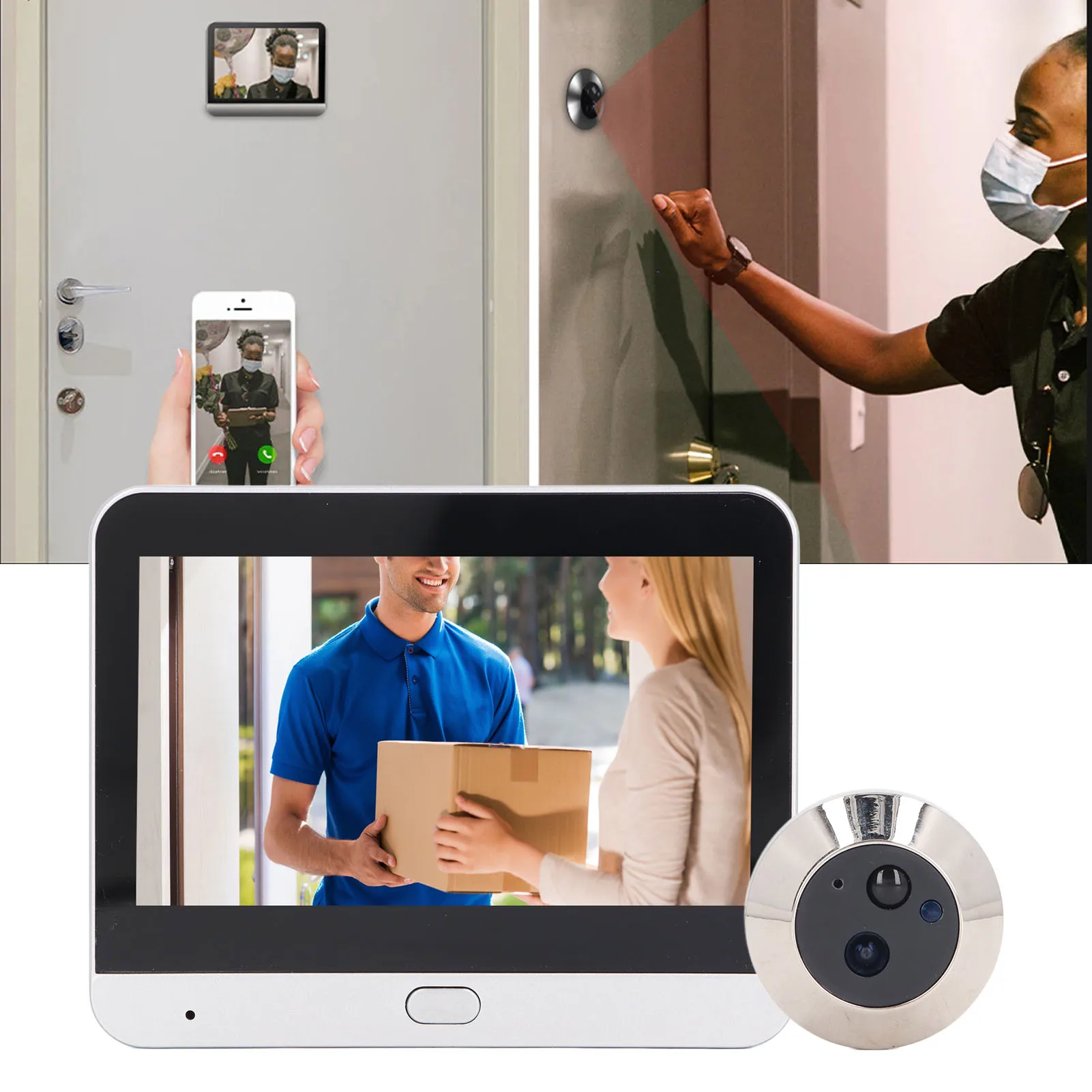 Video Doorbell 4.3in Color Screen 1080P 2 Way Intercom Rechargeable Smart Video Doorbell WiFi PIR Motion Detection for Villas
Video Doorbell 4.3in Color Screen 1080P 2 Way Intercom Rechargeable Smart Video Doorbell WiFi PIR Motion Detection for Villas