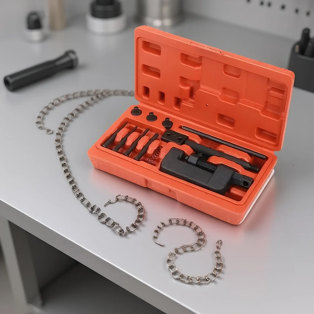 13pcs Chain Repair Tool Set - Motorcycle Chain Splitter & Riveting Tool for Mountain Bikes
13pcs Chain Repair Tool Set - Motorcycle Chain Splitter & Riveting Tool for Mountain Bikes