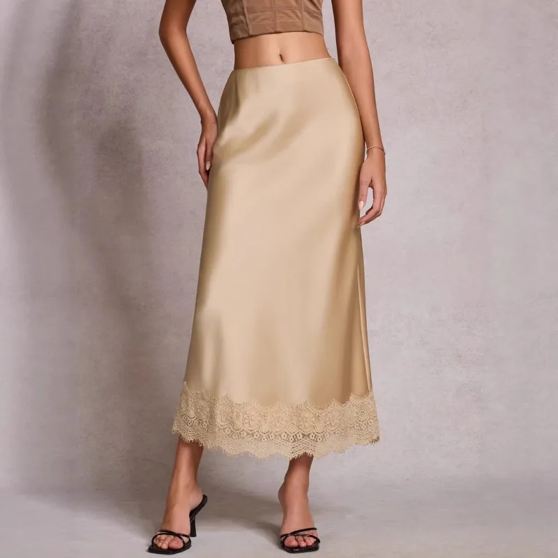 Lace Satin Skirt High Waist Elastic Temperament Elegant Hip-wrapped Dress
Lace Satin Skirt High Waist Elastic Temperament Elegant Hip-wrapped Dress