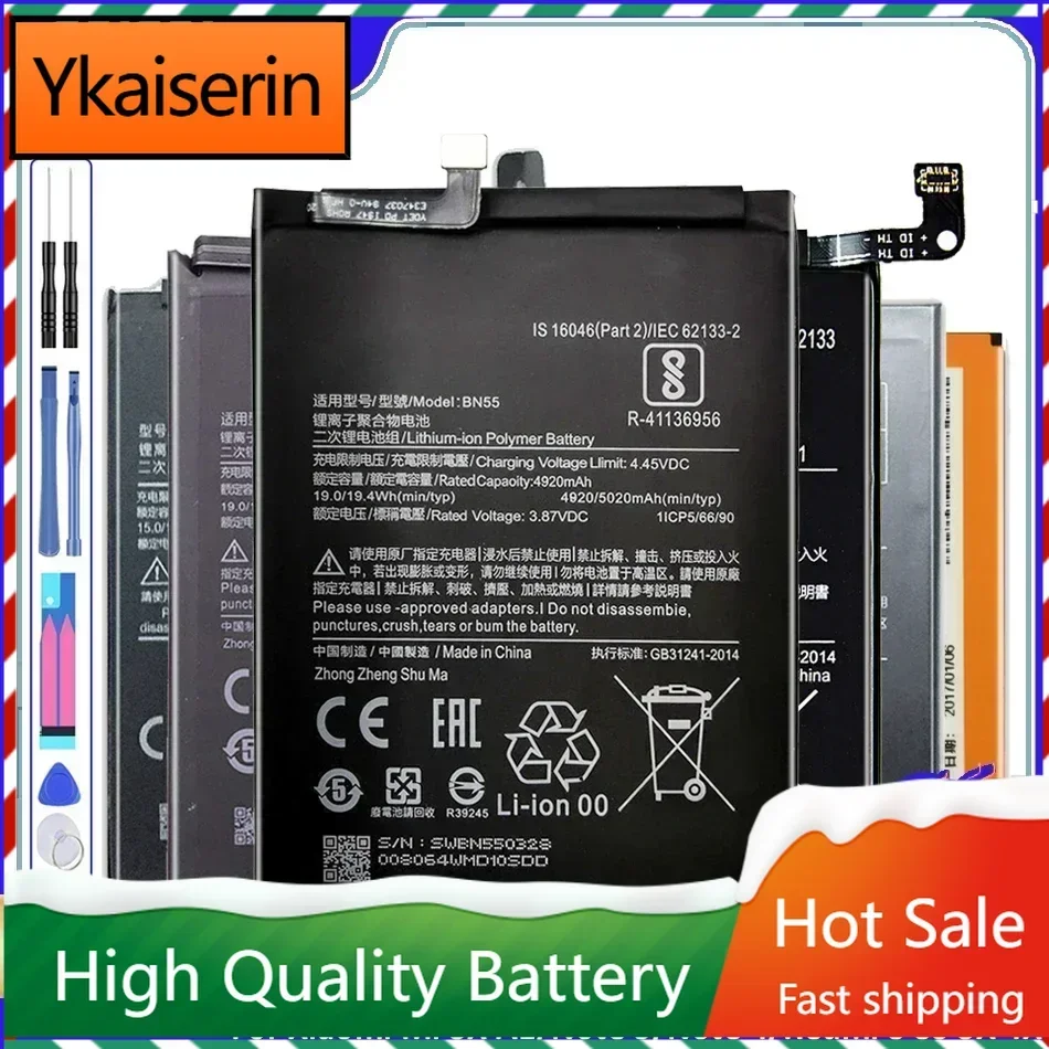 Battery for Xiaomi Note 7, 10, 10T Pro, Note3, Redmi Go 5, Mi 6X, A2, 2, 3, 5, 6, 8 Lite, CC9e, K30i Max, BN46, BN47, 48, 49, 5
Battery for Xiaomi Note 7, 10, 10T Pro, Note3, Redmi Go 5, Mi 6X, A2, 2, 3, 5, 6, 8 Lite, CC9e, K30i Max, BN46, BN47, 48, 49, 5
