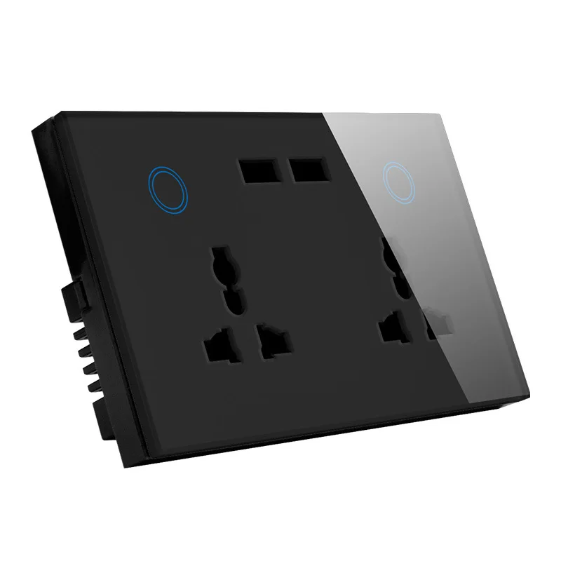 Двойная Wi-Fi умная USB настенная розетка, универсальная электрическая розетка, розетка 13A с сенсорным выключателем, беспроводная
Двойная Wi-Fi умная USB настенная розетка, универсальная электрическая розетка, розетка 13A с сенсорным выключателем, беспроводная