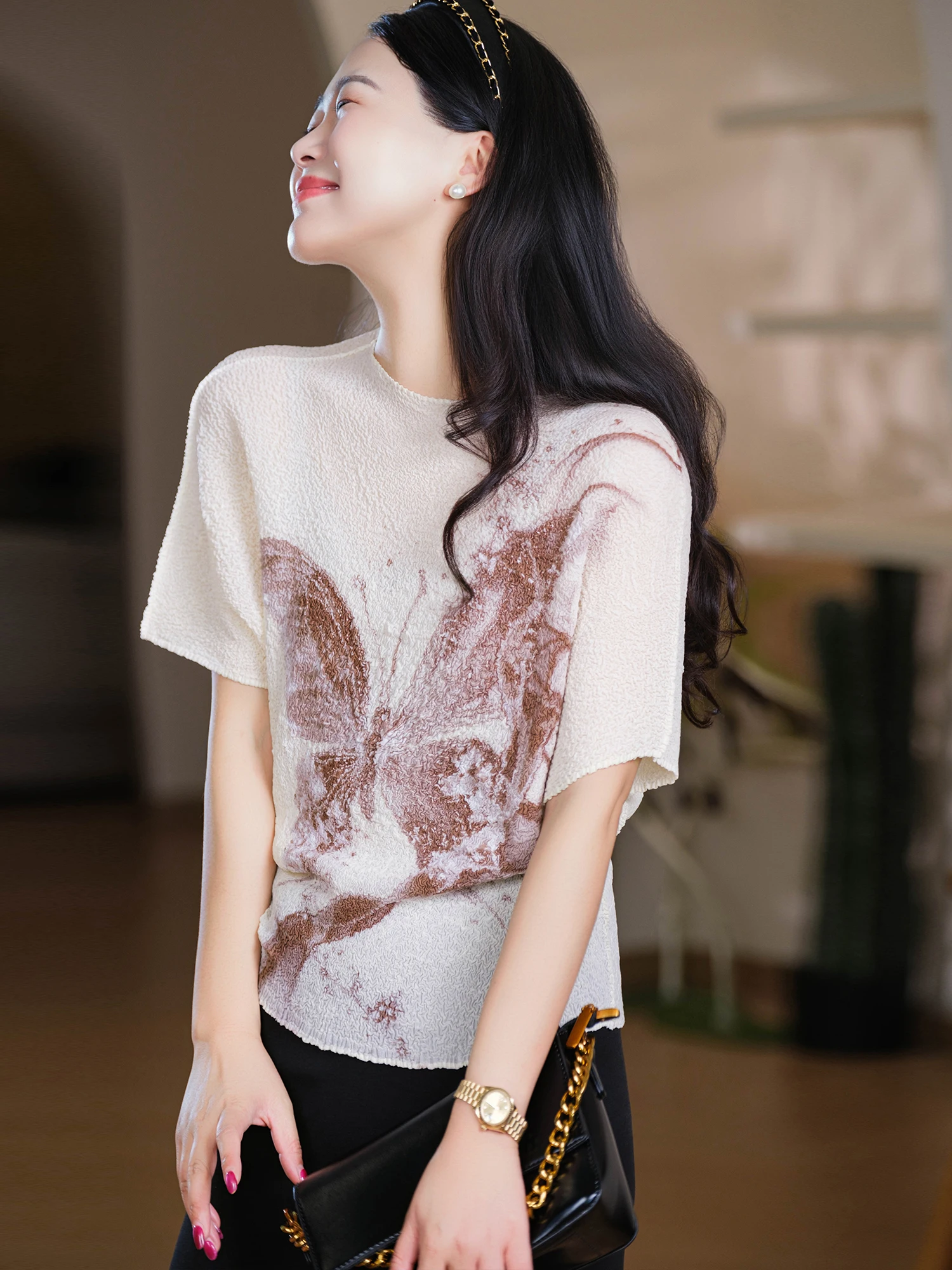 Print Gradient Dyeing Elastic Loose Short Sleeve T-Shirt Women Casual Style Standard Version Polyester Fiber
Print Gradient Dyeing Elastic Loose Short Sleeve T-Shirt Women Casual Style Standard Version Polyester Fiber