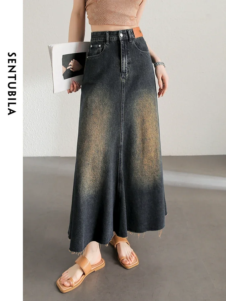 SENTUBILA Retro Washed A-line Long Denim Skirt Woman 2025 Spring New Solid High Waist Loose Cotton Maxi Jean Skirts W42Q54729
SENTUBILA Retro Washed A-line Long Denim Skirt Woman 2025 Spring New Solid High Waist Loose Cotton Maxi Jean Skirts W42Q54729