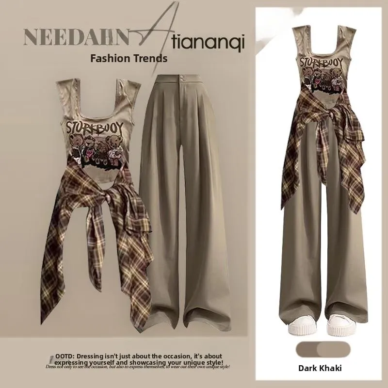 Spring 2026 Fashion Lazy Style Shirt Top High Waist Slimming Casual Wide Leg Pants Three Piece Set Women's Clothing Ensemble
Spring 2026 Fashion Lazy Style Shirt Top High Waist Slimming Casual Wide Leg Pants Three Piece Set Women's Clothing Ensemble