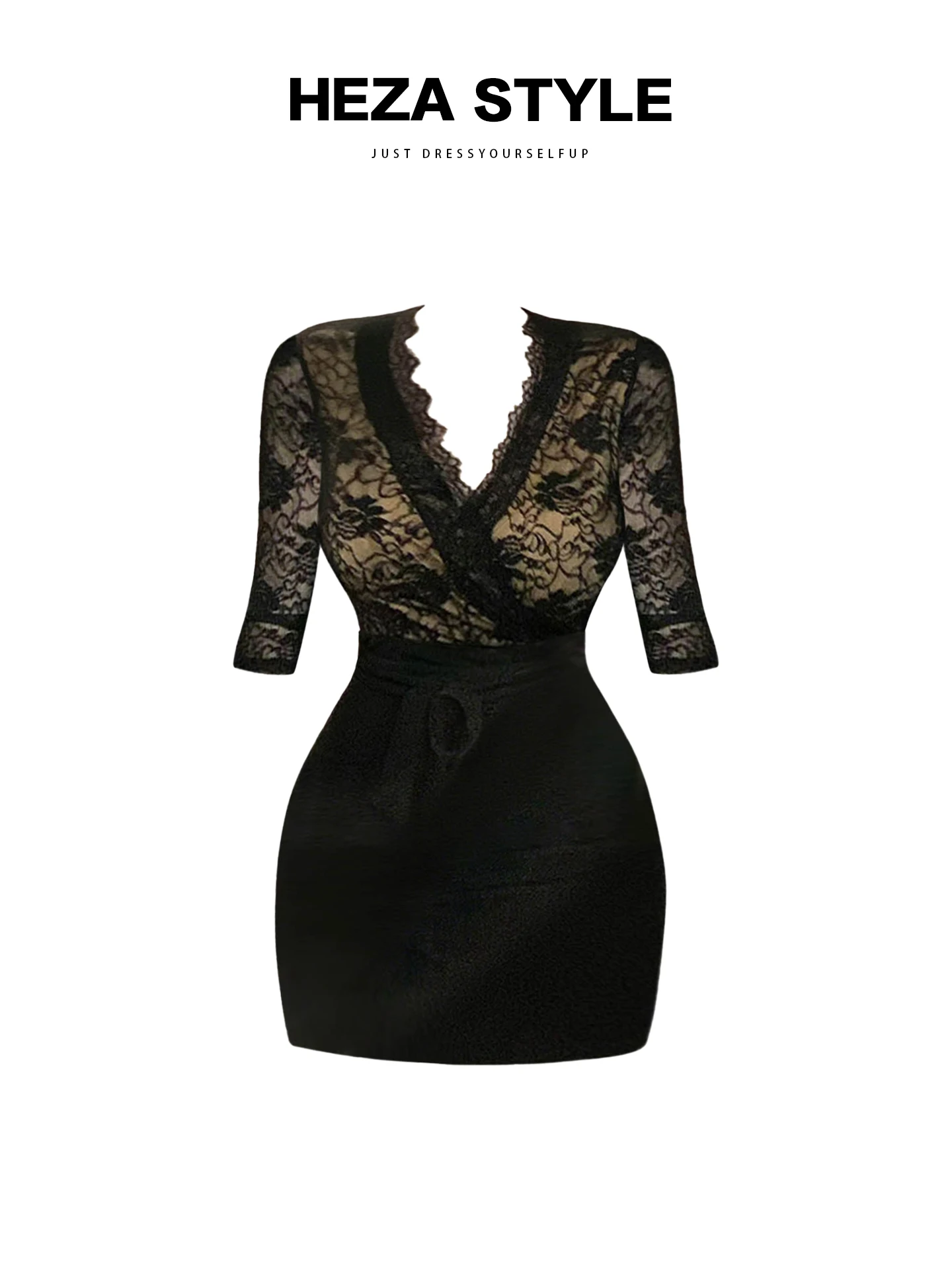 Sexy Lace Splice V-Ne Dr Women's Tight Fit Wrap around ort Skirt Autumn Design Big Size Girl's Clothing HEZA
Sexy Lace Splice V-Ne Dr Women's Tight Fit Wrap around ort Skirt Autumn Design Big Size Girl's Clothing HEZA