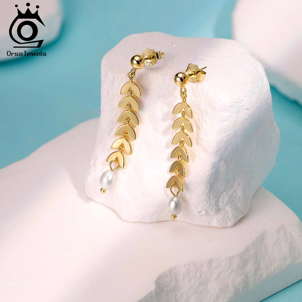 ORSA JEWELS Elegant Tassel Leaf 925 Sterling Silver Earrings Wedding Party Freshwater Pearl Dangle Earrings New Jewelry GPE125
ORSA JEWELS Elegant Tassel Leaf 925 Sterling Silver Earrings Wedding Party Freshwater Pearl Dangle Earrings New Jewelry GPE125