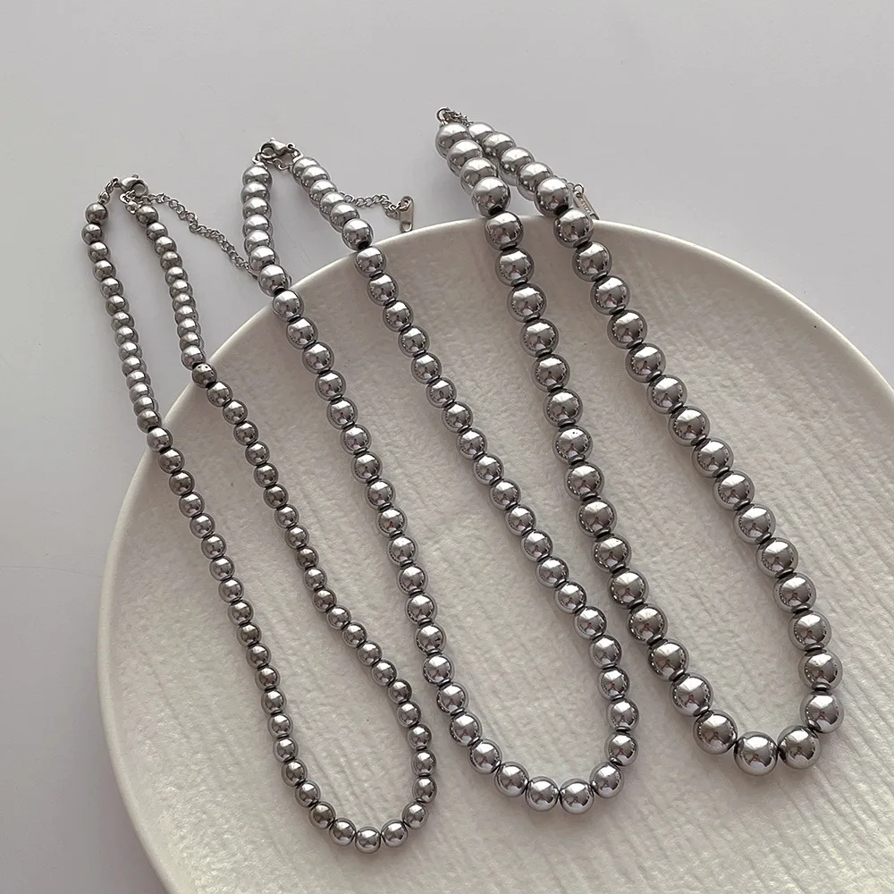 Vintage Grey Pearl Choker Necklace for Women Fashion Multi Size Beaded Long Chain Necklaces Wedding Bride Jewelry Gift 
Vintage Grey Pearl Choker Necklace for Women Fashion Multi Size Beaded Long Chain Necklaces Wedding Bride Jewelry Gift